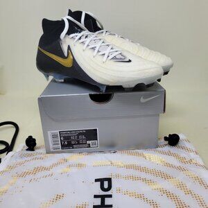 Nike Phantom Luna 2 Elite FG Cleats White Gold Mens Size 6 FJ2572-100